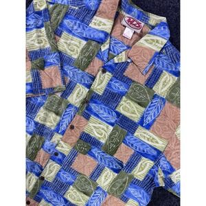 VTG Malibu Dreams Abstract Print Button Up Shirt XL Made in Oman